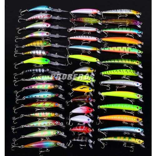 43pcs/lot fishing lure set mixed carp for fishing tackle minnow lure crankbait wobbler artificial bait pesca Free Shipping