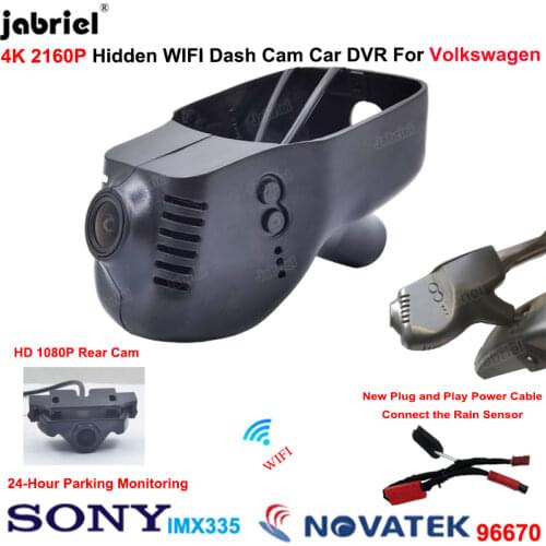 4K 2160P Wifi Car Dvr Dash Cam Camera For Volkswagen VW golf Polo Tiguan Passat Touran Jetta Arteon Touareg Multivan Magotan EOS