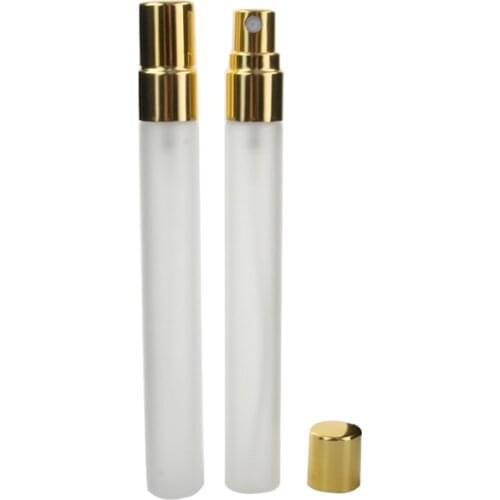50pcs/Lot 10ml Frosted Glass Perfume Bottle 10g Empty Cosmetic Sprayer Container Mini Refillable Makeup Packaging Atomizer
