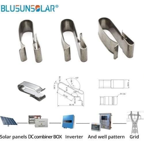 50 PCS /Lot SUS 304 Material big size 4 x 4mm2 PV Cable Clip /Clamp For PV Solar Cable Wire