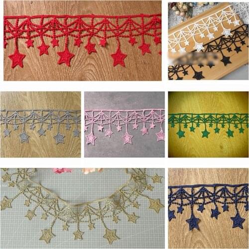 8 Colors Lovely Star Tassel Lace Trim 4.1 Inches Wide Costume Supplies For Curtain Table Cloth Dress DIY