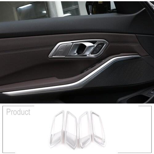 ABS Chrome Car Interior Door Handle Frame Trim For BMW G20 G28 325 3 Series 2019 2020 Left Hand Drive 4pcs