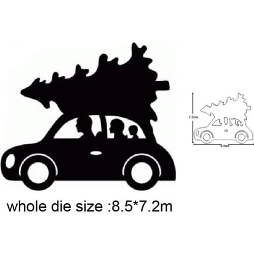 Car Pulling Christmas Tree Metal Cutting Dies 2020 New Stencil dies DIY Scrapbooking dies Embossing Album Card Making Craft dies