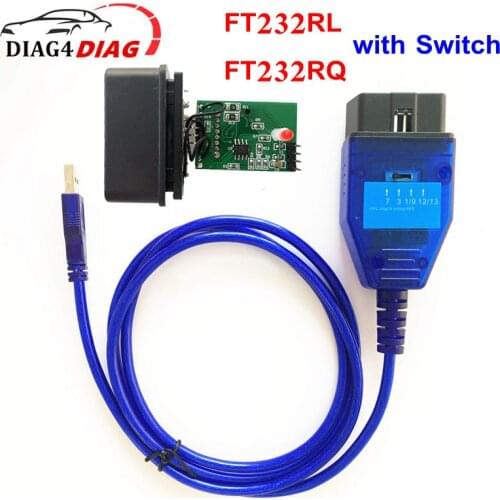 For VAG 409 KKL FTDI Chip FT232RL FT232RQ Auto OBD2 Scanner USB Interface with 4 Way Switch For AUDI for VW for Skoda for Seat