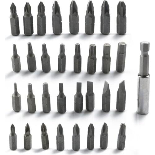 Security bit 33pcs Torq Torx Hex Star Spanner Tri Wing Electric Screwdriver Magnetic Extension Holder Security Tamper Proof Bit