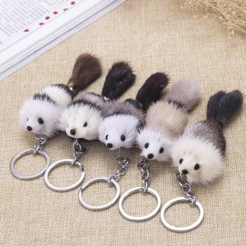 2pcs Fashion Jewelry Fox Tail Keychain Fox Fur Keyring Tail Pendant Charms Fur Tassel Bag Tag Keychain Strap Chain