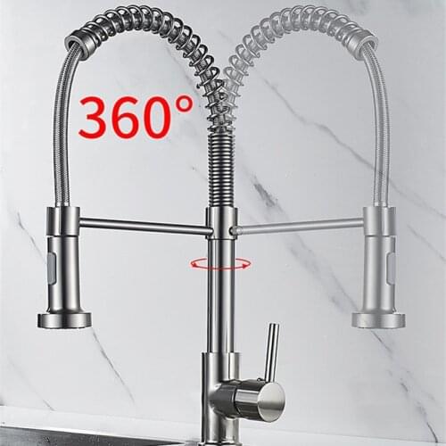 Matte Black Kitchen Faucet Mixer Tap 360 Degree Rotation Stream Sprayer Nozzle Hot Cold Faucet