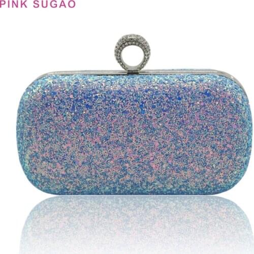 Pink Sugao fashion evening bag women purse bling clutch luxury handbags women bags designer party bag with chain handbag purses