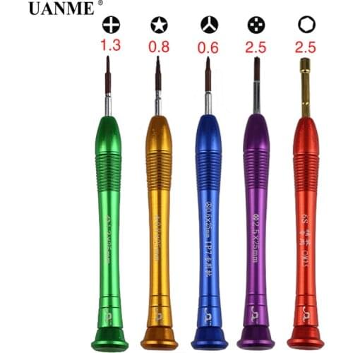 UANME 5 in 1 Mobile Phone Precision Screwdriver Set for iPhone X 8 7 6 6s 5 5s SE 5C Opening Repair Open Tool Kit