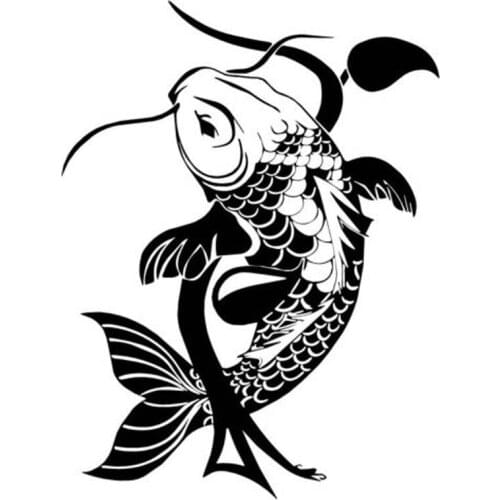 LLY-0577 Creative Car Sticker Koi Fish Modeling Decal PVC Auto Accessories Reflective Waterproof Sunscreen Self-adhesive Decals