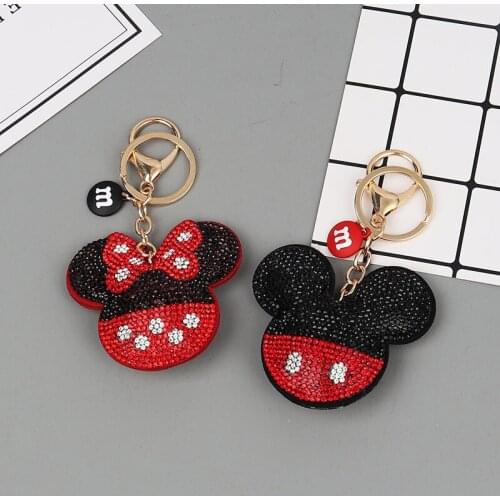 Disney New Fashion Women Key Chains Accessories Bag Pendant Gift Children Girl Keyring Cute Cartoon Minnie Mickey Keychain