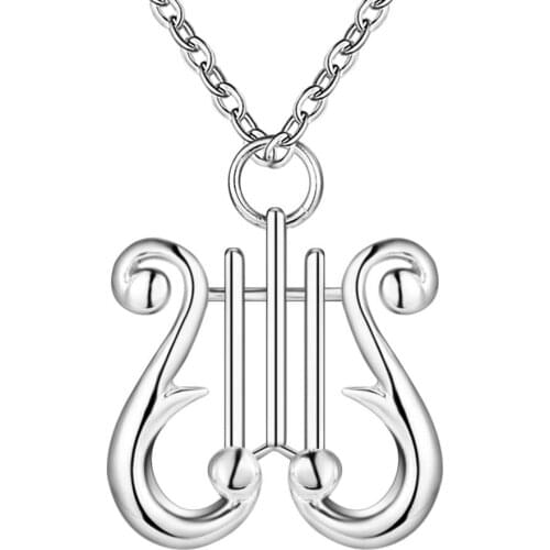 Wholesale Charm Silver Color Pendants For Women Fashion Jewelry Necklace Lady Fashion Jewelry Pendant Harp AN244/azaajqha