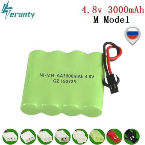 3000mah 4.8v Rechargeable Battery For Rc toys Cars Tanks Robots Gun NiMH Battery AA 4.8v 2400mah Batteries Pack For Rc Boat 1PCS