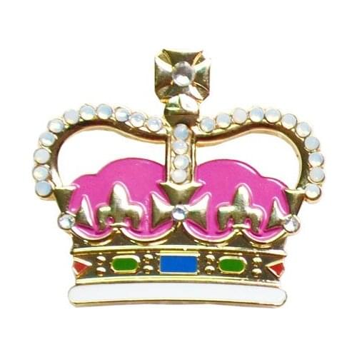 Custom Crown Badge Inlay Crystal High Quality Openwork Badge k200355