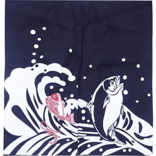 Customized Accept) Korea/Japan/China Sushi Restaurant Kitchen Doorway Split Cloth Curtain-CARP