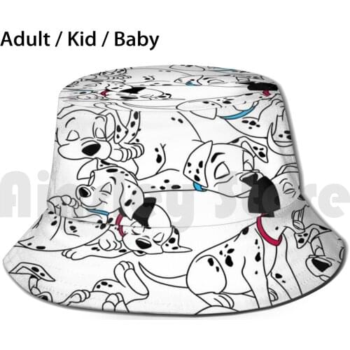 Sleeping Dals Sun Hat Foldable UV Protection Dalmatians Dalmatian Dog Dogs Puppies Spots Sleep Band Cute