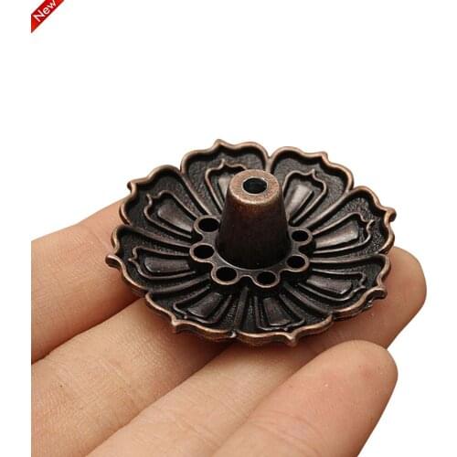 Vintage Chinese Traditional Lotus Metal Burner Holder 9 Holes Incense Plate For Stick Cone Incense Aromatherapy Craft