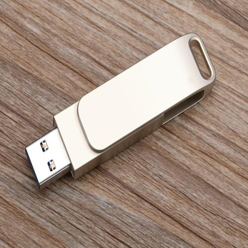 Usb Flash Drive 2 IN 1 Type-C Metal 360°Rotation High Quality Pen Drive USB 2.0 Pendrive 16GB 32GB 4GB 64GB Free Logo Gift