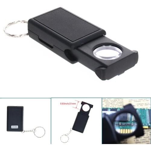 Utoolmart 9584 Square Multifunctional Pull-out 45X Magnifier LED Light Lighting Jewelry Appraisal Magnifier with Metal Keychain