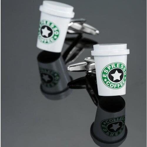 High quality coffee cup cufflinks new fashion jewelry cup cufflinks mens business shirt suit badge pin wholesale & retail