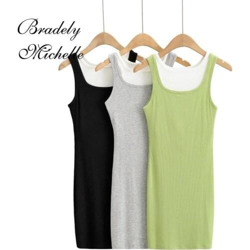 BRADELY MICHELLE 2021 Summer NEW Arrival Women Solid Color Sexy Causal Skinny Two Piece Dress Club Streetwear