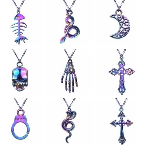 Womens Jewelry Men Chain Around The Neck Punk/Crosses Necklace For Girl Female Choker Statement Necklace Hip Hop Vintage Colier