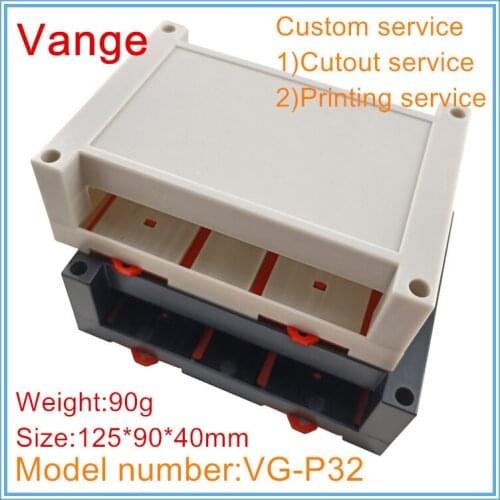 1pc/lot din-rail electronics junction housing boxes 125*90*40mm ABS plastic instrument enclosures project case for control PCB