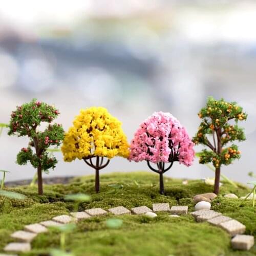 10PCS Artificial Fruit Tree Miniature Fairy Garden Home Houses Decoration Mini Craft Micro Landscaping Decor DIY Accessories