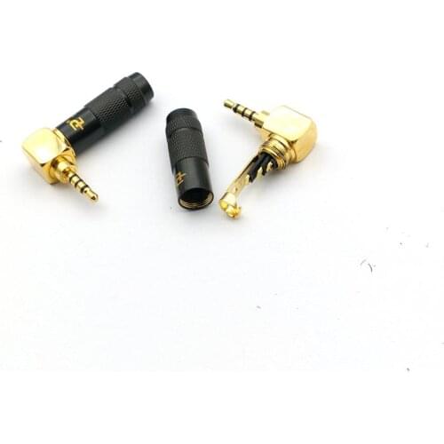 20pcs copper 2.5mm 4 Pole 90 degree Plug soldering adapters