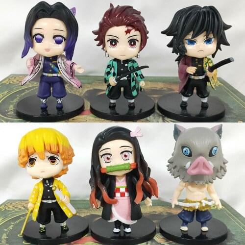 6PCS/set Anime Demon Slayer 10CM Figure Doll Model Girls Boys Toys Car Ornaments Creative Souvenir Adult Kids Decor Xmas Gift