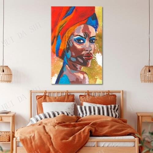 African Woman Wall Art Canvas Print Pop Art