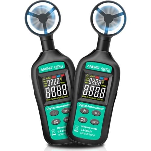 1PC Digital Anemometer 0-30m/S Wind Speed Meter Temperature Tester Anemometer With LCD Display