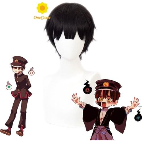 Anime Toilet-bound Hanako-kun Yugi Amane Yugi Tsukasa Cosplay Wig Short Black Wig Synthetic Hair + Free Wig Cap Party Role Play