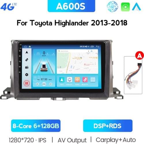 NAVITREE 9" Car Multimedia 2 Din Android 10 6G For Toyota Highlander GPS 2015 2016 2017 Car Stereo With Have BT DSP 128GB ROM