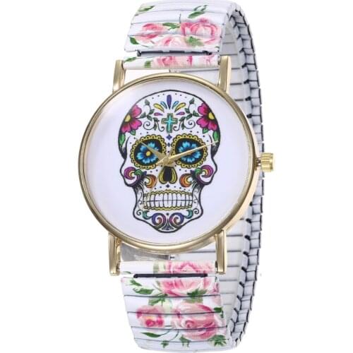 New Women Watches Luxury Brand Famous Skull Spring Watch Women Casual Stainless Steel Watches For Girl Gift Relogio Feminino Hot
