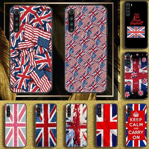 England British Flag UK Phone case For Xiaomi Redmi Note 7 7A 8 8T 9 9A 9S 10 K30 Pro Ultra black luxury funda painting cover