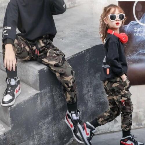 Kids Boys Pants Girls Casual Camouflage Trousers 2020 Autumn Fashion cotton Children Boys Trousers Overalls PantsTeen 4-13Y
