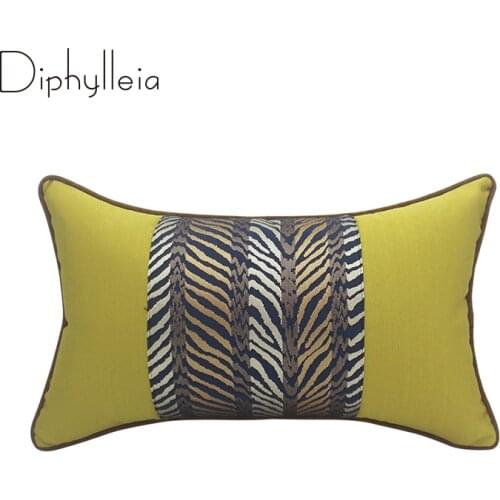 Diphylleia Modern Minimalist Cushion Cover Leopard Tiger Stripes Jacquard Lumbar Pillow Case Luxury Coussin Boutique Art Deco