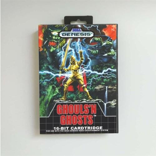 Ghouls 'N Ghosts - USA Cover With Retail Box 16 Bit MD Game Card for Sega Megadrive Genesis Video Game Console
