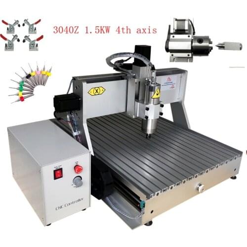 Mini CNC engraving Machine 3040z 3 Axis 4axis PCB wood Milling1500W spindle cnc router with USB Port and ball screw cnc machine