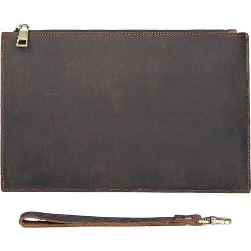 Clutch Wallets Crazy Horse Leather Bag Organizer Envelope Clutches Business Casual Purses Hand Bags R-8455R