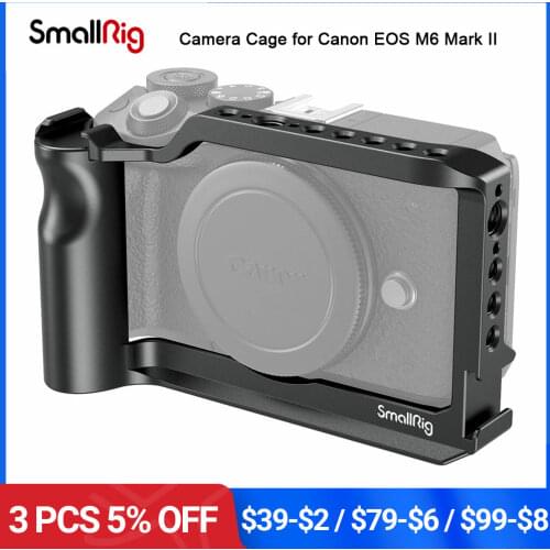 SmallRig Vlog Shooting Cage for Canon EOS M6 Mark II Camera Cage With Cold Shoe Mount/Integrated Handgrip /ARRI Threadings -2515