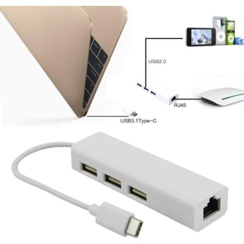 CHYI Usb 3.1 Type C To Usb 2.0 Hub Multi Ports Usb-c Hab Splitter RJ45 Ethernet Network Adapter Computer Accessories For Macbook