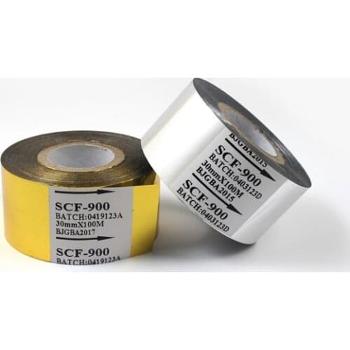 Thermal printer ribbon ink thermal transfer ribbon round black belt Code tape 25mm*100m golden yellow
