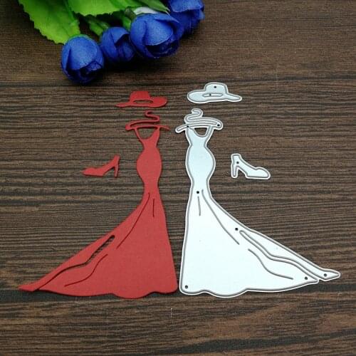 Lady formal dress hat shoe Metal Cutting Dies Stencil Scrapbooking Photo Album Card Paper Embossing Craft DIY