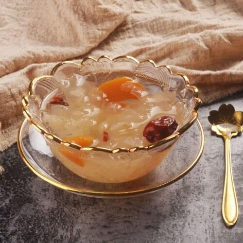 Birds nest bowl dessert bowl European style palace high grade crystal Phnom Penh glass bowl home cute cover with trump