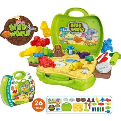 Clay Dinosaur Toys Set Magic Modeling Clay 26 Pieces Safe & Non Toxic 3D Dinosaur Figures Kids Boys and Girls Age 3-12 Years Old