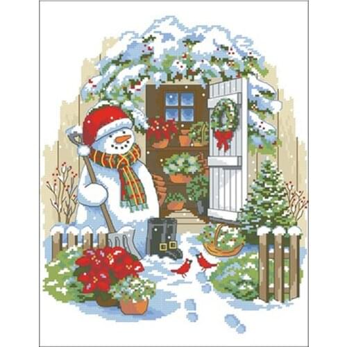 Little snowman patterns counted 11CT 14CT 18CT Cross Stitch Sets DIY Chinese Cross-stitch Kits Embroidery Needlework