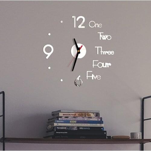 DIY Wall Clock 3D Mirror Clock Creative Acrylic Wall Stickers Living Room Quartz Needle Europe Horloge Home Decor Drop Shipping