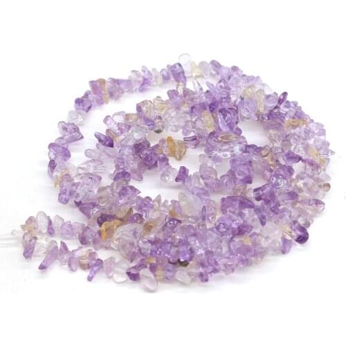 Natural Yellow Quartz Amethysts Citrines Stone Beads Freeform Gravel Chips Crystal Loose Beads for DIY Bracelet Necklace 15